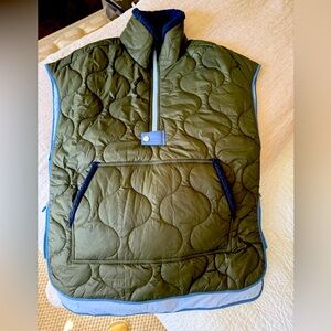 G/FORE Olive Green Puffer Jacket with Blue Accents
